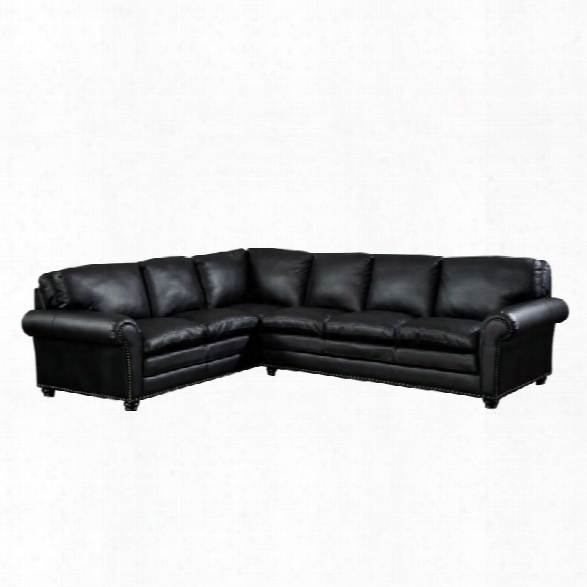 Furniture Of America Cicini Leather Sectional In Black