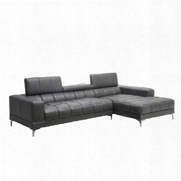 Furniture Of America Cruze Leather Sectional In Gray