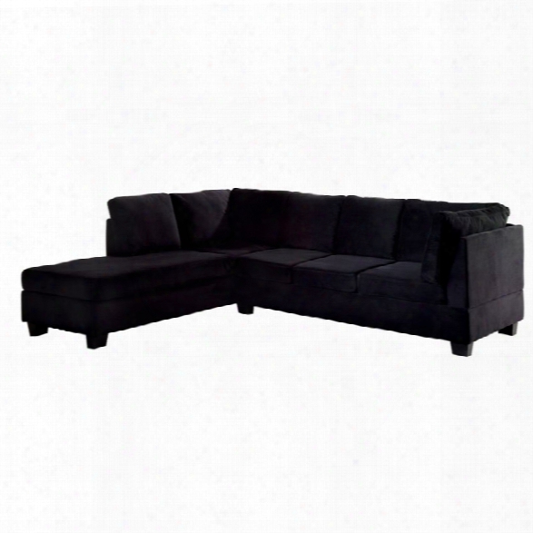 Furniture Of America Demara Flannelette Sectional In Black