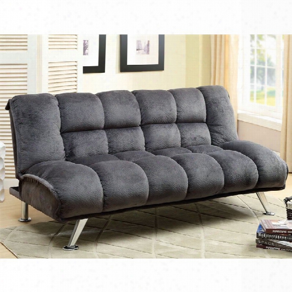 Furniture Of America Edlee Fabric Futon In Grey