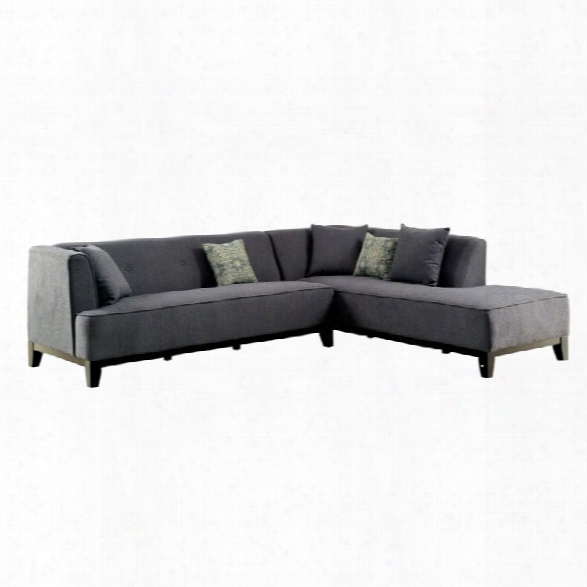 Furniture Of America Enna Fabric Sectional In Gray