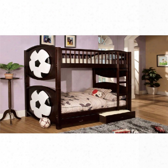 Furniture Of America Felip Soccer Bunk Bed In Dark Walnut