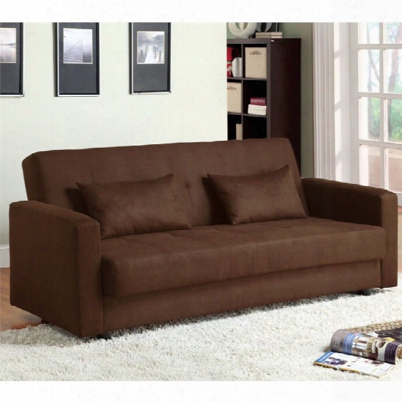 Furniture Of America Hayland Microfiber Futon In Brown