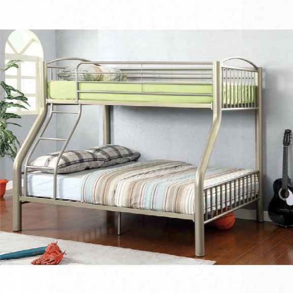 Furniture Of America Lohani Twin Over Full Metal Bunk Bed In Gold