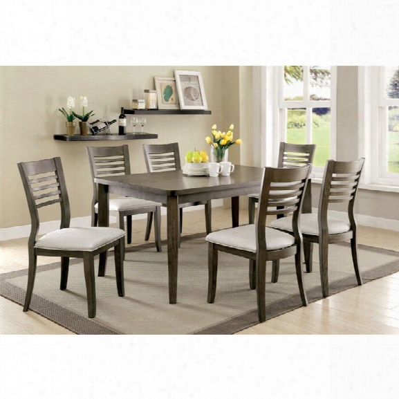 Furniture Of America Mantray 7 Piece Dining Set In Gray