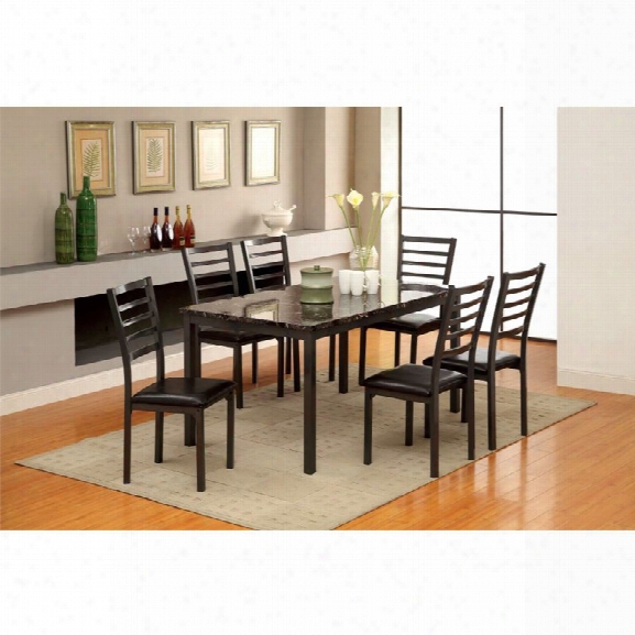 Furniture Of America Maxson 7 Piece Dining Set In Black