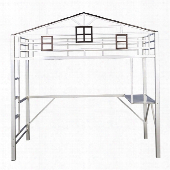 Furniture Of America Nelson Metal Loft Bed In Chocolate And White