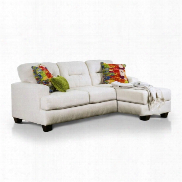 Furniture Of America Poe Plush Fabric Sectional In Ivory