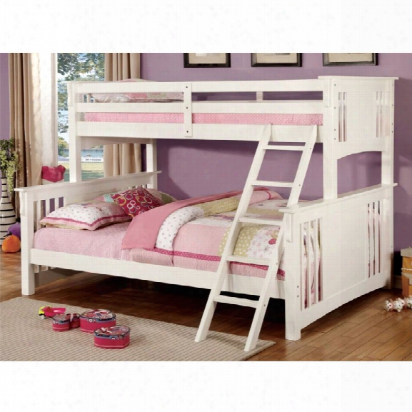 Furniture Of America Roderick Twin Over Queen Bunk Bed In White