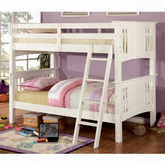 Furniture Of America Roderick Twin Over Twin Bunk Bed In White