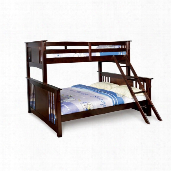Furniture Of America Roderick Twin Xl Over Queen Bunk Bed In Walnut