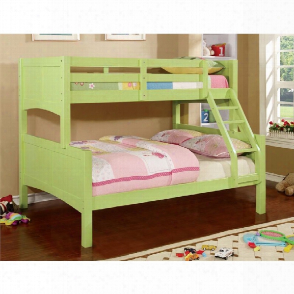 Furniture Of America Schwing Twin Over Full Bunk Bed In Green