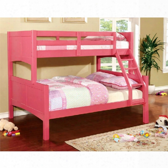 Furniture Of America Schwing Twin Over Full Bunk Layer In Pink