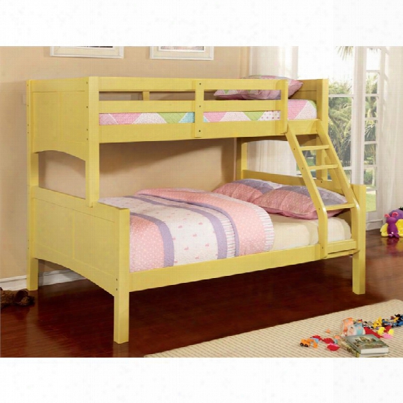 Furniture Of America Schwing Twin Over Full Bunk Bed In Yellow