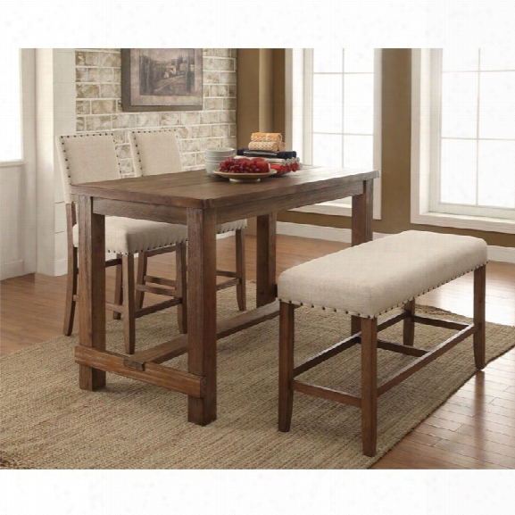 Furniture Of America Whunter 4 Piece Counter Height Dining Set