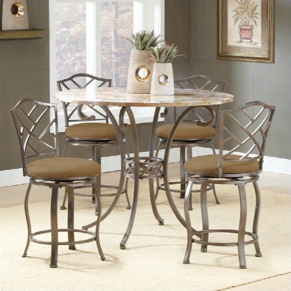 Hillsdale Brookside 5 Piece Counter Height Dining Table Set