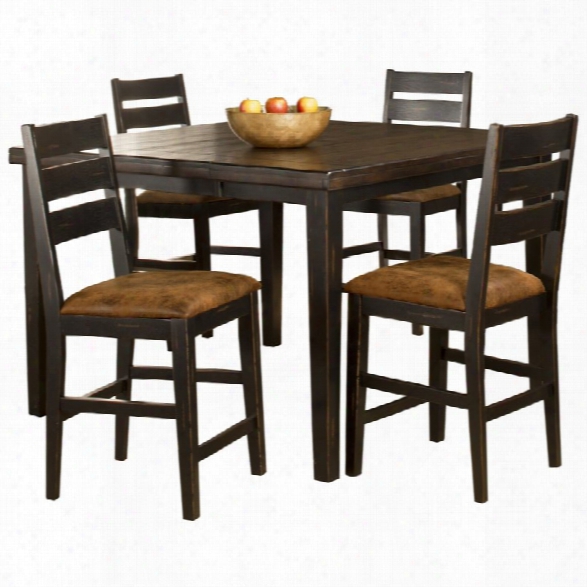 Hillsdale Killarney 5 Piece Counter Height Dining Set In Black