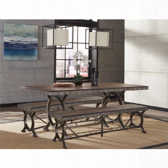 Hillsdale Paddock 3 Piece Dining Set In Brown Gray