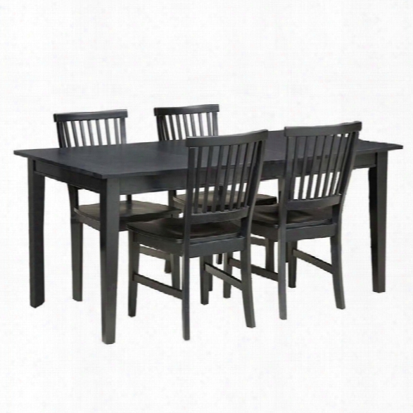 Home Styles Arts & Crafts 5 Piece Dining Set In Ebony