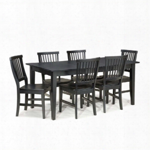 Home Styles Arts & Crafts 7 Piece Dining Set In Ebony