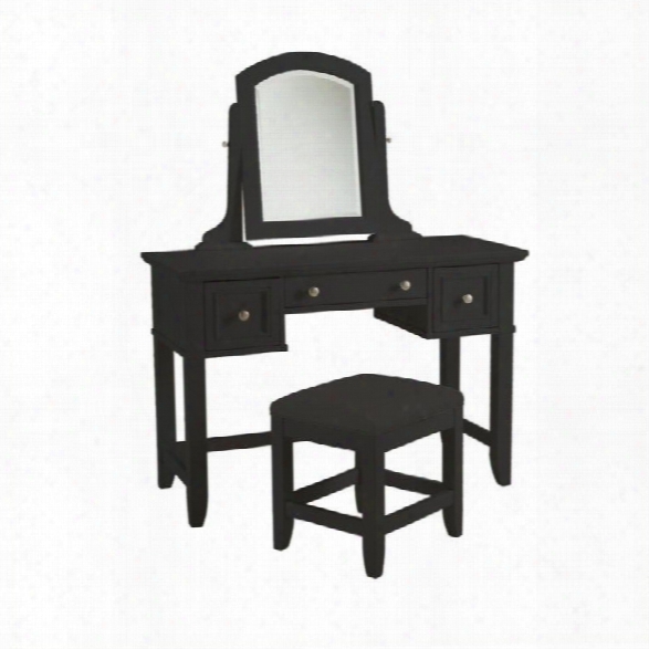 Home Styles Bedford Vanity Table And Bench In Black