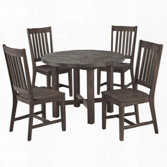 Home Styles Concrete Chic 5 Piece Dining Set In Brown And Gray