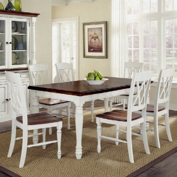 Home Styles Monarch 7 Piece Dining Set In White And Oak Finish