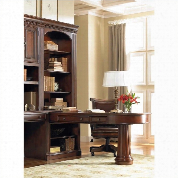 Hooker Furniture European Renaissance Ii Peninsula Desk And Hutch In Cherry