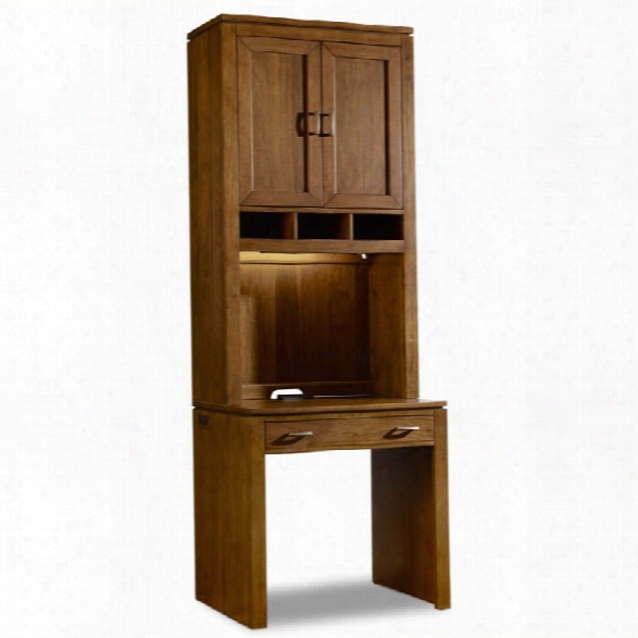 Hooker Furniture Viewpoint Computer Wall Desk And Hutch In Walnut