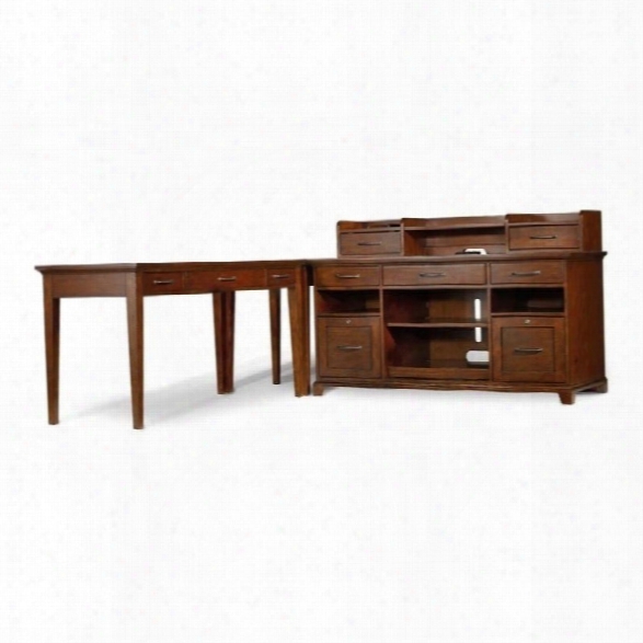 Hooker Furniture Wendover Computer Credenza And Hutch In Cherry