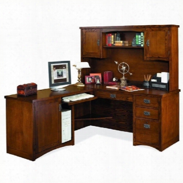 Kathy Ireland Home By Martin Mission Pasadena Lhf L-shape Wood Desk With Hutch