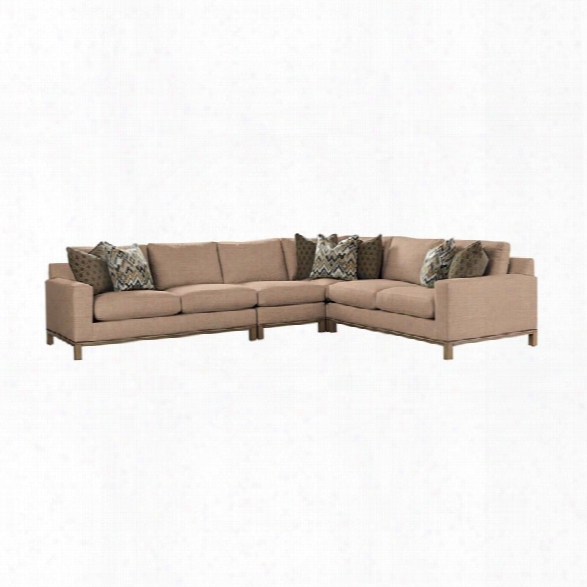 Lexington Shadow Play Chronicle Sectional In Textured Plain Yellow Gold