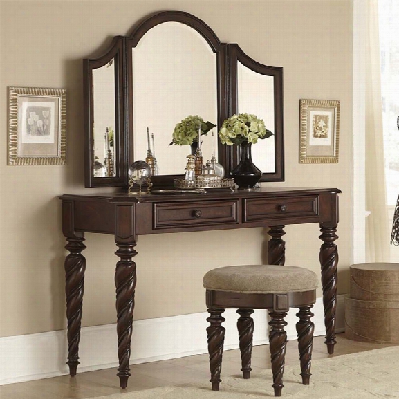 Liberty Furniture Arbor Place 3 Piece Bedroom Vanity Set In Brownstone