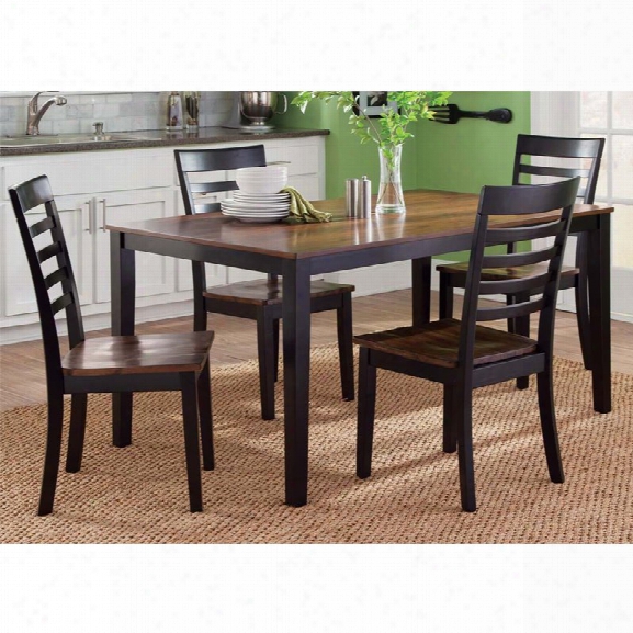 Liberty Furniture Cafe 5 Piece Dining Set In Black And Cherry