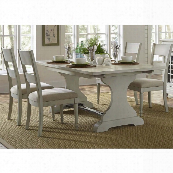 Liberty Furniture Harbor View Iii 5 Piece Trestle Dining Set In Gray