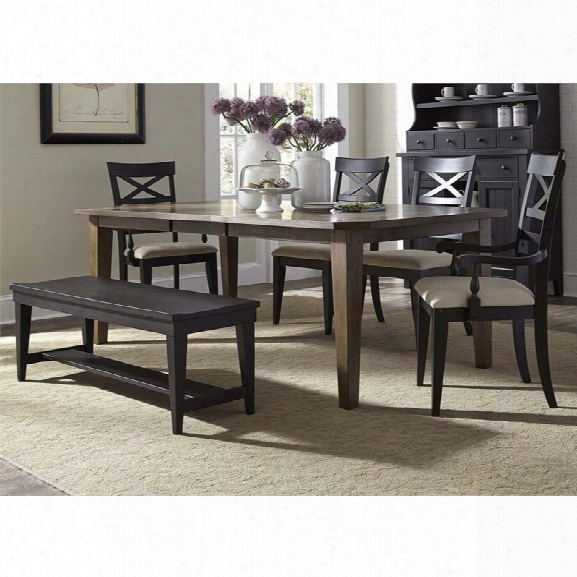 Liberty Furniture Hearthstone 6 Piece Dining Set In Rustic Oak