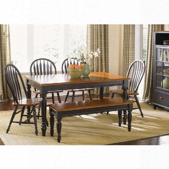 Liberty Furniture Low Country 6 Piece Dining Set In Anchor Black