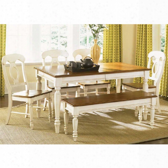 Librty Furniture Low Country 6 Piece Dining Set In Linen Sand