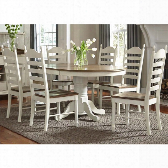 Liberty Furniture Springfield 7 Piece Pedestal Dining Set In Cream