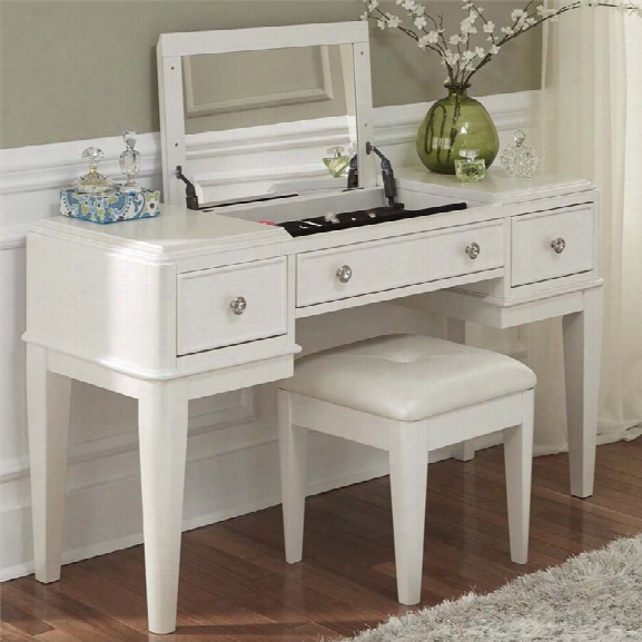 Liberty Furniture Stardust Bedroom Vanity In Iridescent White