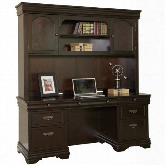 Martin Furniture Beaumont Computer Desk With Hutch In Deep Java Finish