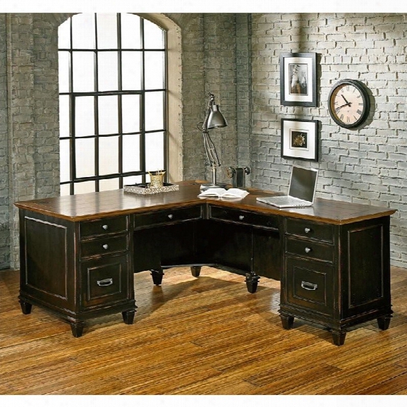 Martin Furniture Hartford 60 Pedestal L-shaped Desk With Right Return