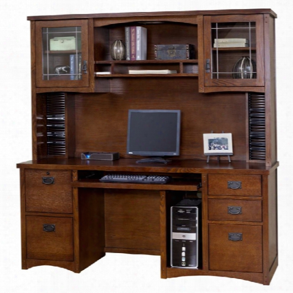 Martin Furniture Mission Pasadena Computer Desk With Hutch In Mission