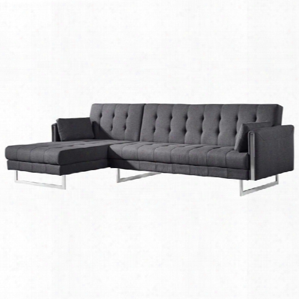 Moe's Palomino Left Facing Sleeper Sectional In Gray