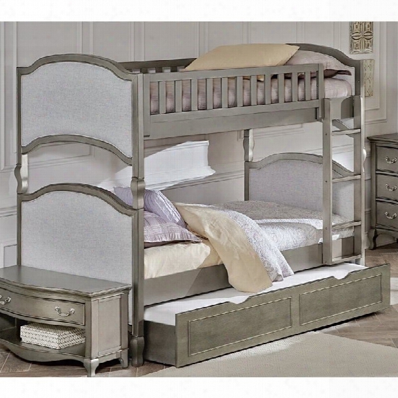 Ne Kids Kensington Victoria Twin Over Twin Bunk With Trundle In Silver