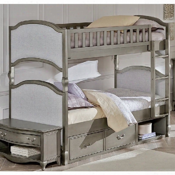 Ne Kids Kensington Victoria Twin Over Twin Storage Bunk In Silver