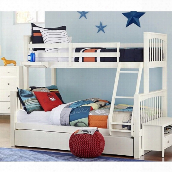 Ne Kids Pulse Twin Over Full Slat Bunk Bed With Trundle In White