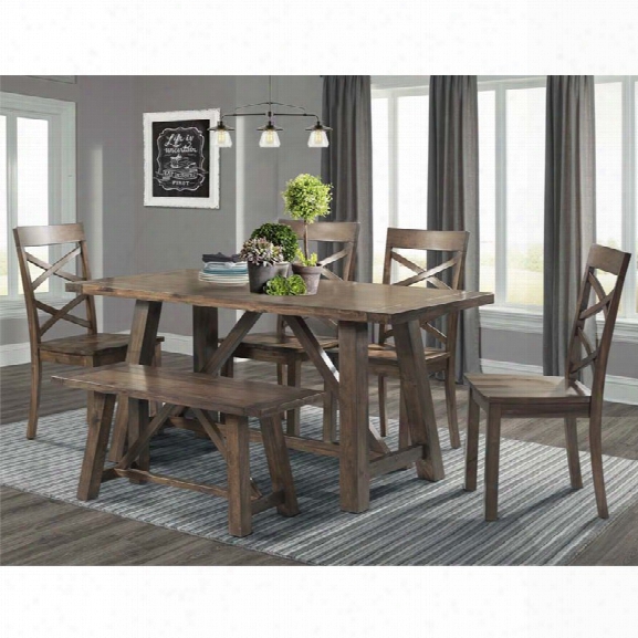 Picket House Furnishings Regan 6 Piece Dining Set In Walnut