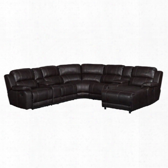 Pri Charlotte 7 Piece Reclining Sectional In Brown