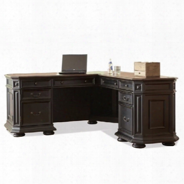 Riverside Furniture Allegro L Shaped Computer Desk In Black